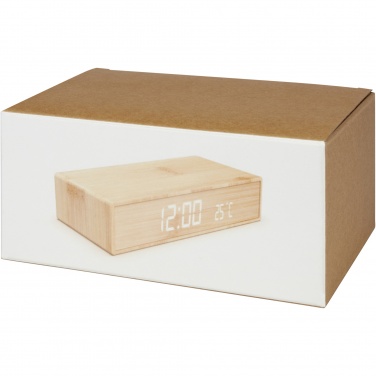Logotrade advertising products photo of: Minata bamboo wireless charger with clock