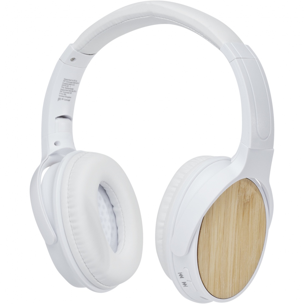 Logo trade advertising products picture of: Athos bamboo Bluetooth® headphones with microphone