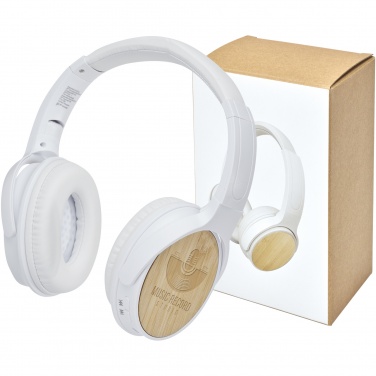 Logotrade promotional item image of: Athos bamboo Bluetooth® headphones with microphone