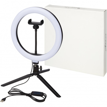 Logo trade promotional product photo of: Studio ring light for selfies and vlogging with phone holder and tripod