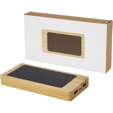 Logo trade corporate gift photo of: Alata 8000 mAh bamboo solar power bank