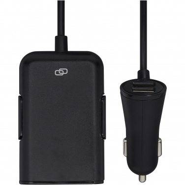 Logo trade corporate gift photo of: Pilot dual car charger with QC 3.0 dual back seat extended charger