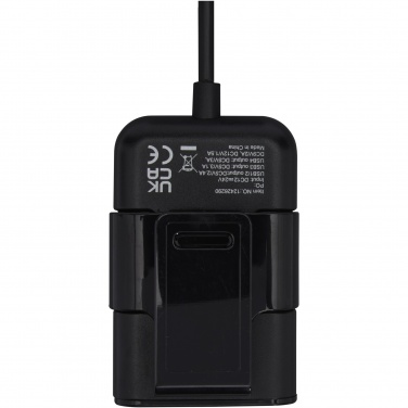 Logo trade promotional gifts image of: Pilot dual car charger with QC 3.0 dual back seat extended charger