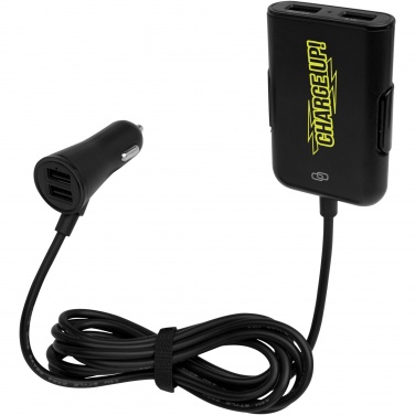 Logotrade promotional giveaway image of: Pilot dual car charger with QC 3.0 dual back seat extended charger