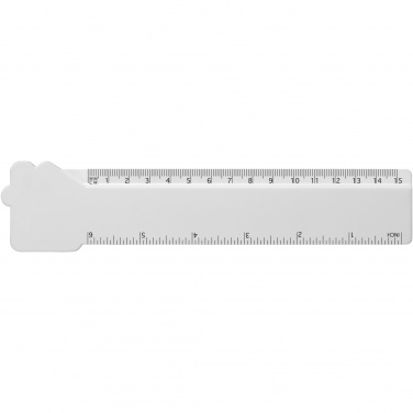 Logotrade promotional item image of: Tait 15 cm house-shaped recycled plastic ruler