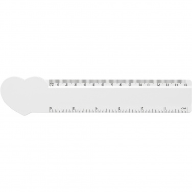Logo trade corporate gift photo of: Tait 15 cm heart-shaped recycled plastic ruler