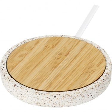 Logo trade promotional product photo of: Terrazzo 10W wireless bamboo charging pad