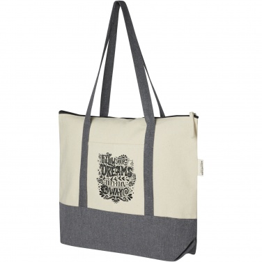Logotrade promotional items photo of: Repose 320 g/m² recycled cotton zippered tote bag 10L