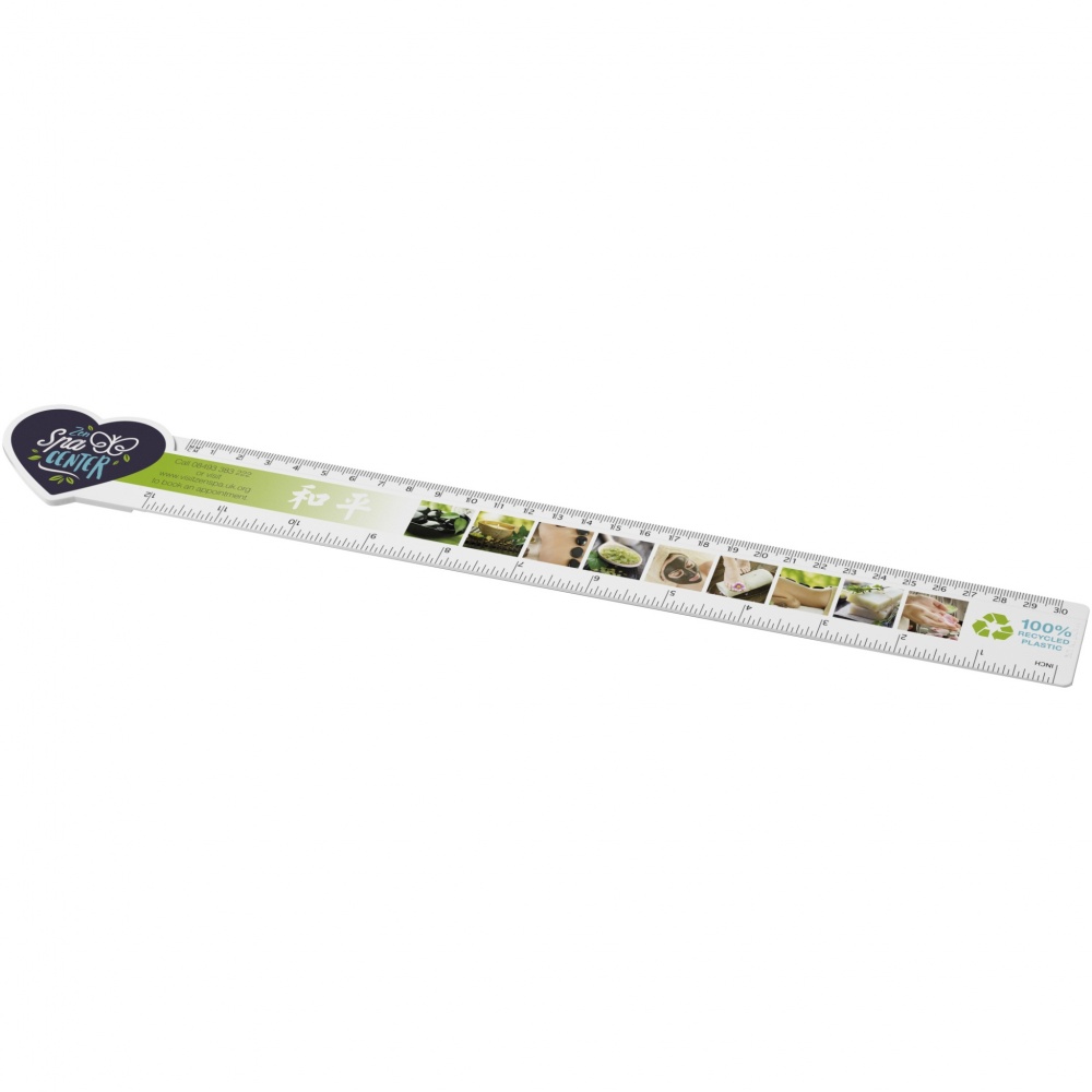 Logotrade corporate gifts photo of: Tait 30cm heart-shaped recycled plastic ruler