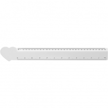 Logo trade corporate gift photo of: Tait 30cm heart-shaped recycled plastic ruler