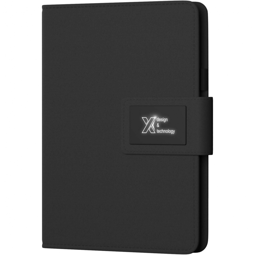 Logo trade corporate gift photo of: SCX.design O16 A5 light-up notebook power bank