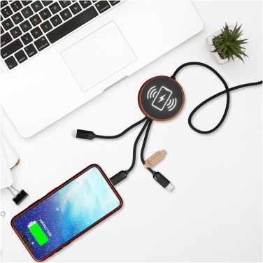 Logo trade promotional product photo of: SCX.design C40 5-in-1 rPET light-up logo charging cable and 10W charging pad