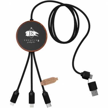 Logotrade promotional items photo of: SCX.design C40 5-in-1 rPET light-up logo charging cable and 10W charging pad