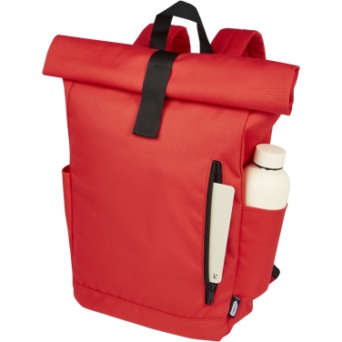 Logo trade advertising products image of: Byron 15.6" GRS RPET roll-top backpack 18L