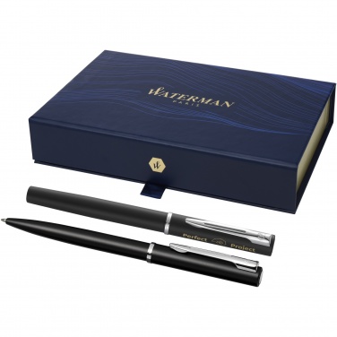 Logo trade promotional merchandise picture of: Waterman Allure rollerball and ballpoint pen set 