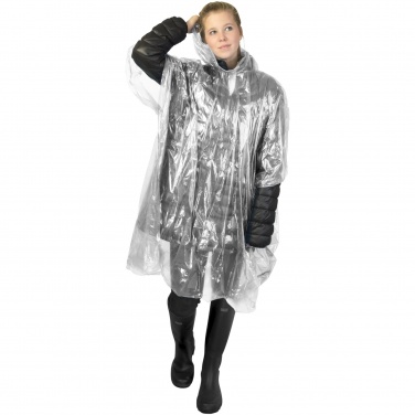 Logo trade promotional items picture of: Mayan recycled plastic disposable rain poncho with storage pouch