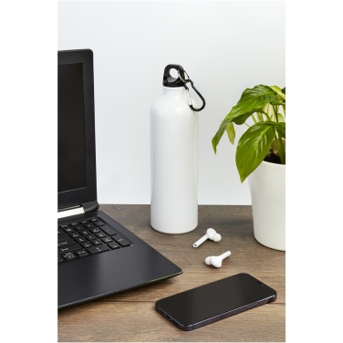 Logo trade promotional giveaways image of: Oregon 770 ml RCS certified recycled aluminium water bottle with carabiner