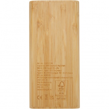 Logo trade promotional item photo of: Tulda 10.000 mAh bamboo power bank