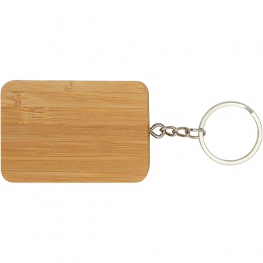 Logo trade corporate gifts image of: Reel 6-in-1 retractable bamboo key ring charging cable