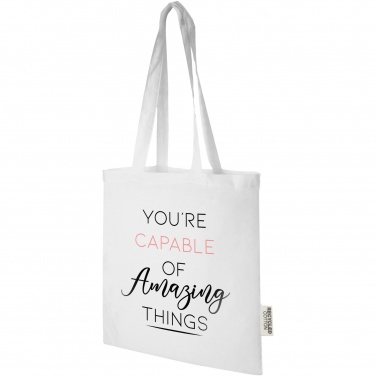 Logo trade promotional item photo of: Madras 140 g/m2 GRS recycled cotton tote bag 7L