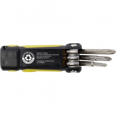 Logotrade advertising product picture of: Octo 8-in-1 RCS recycled plastic screwdriver set with torch