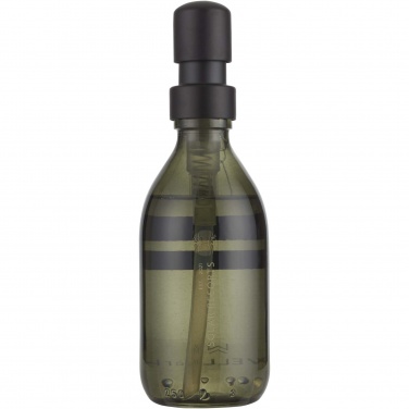 Logo trade corporate gift photo of: Wellmark Discovery 200 ml hand soap dispenser and 150 g scented candle set - dark amber fragrance