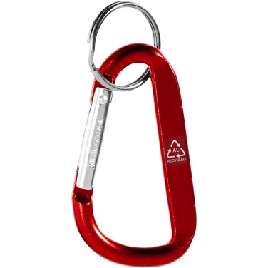Logo trade advertising products picture of: Timor RCS recycled aluminium carabiner keychain