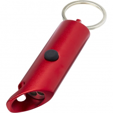 Logo trade promotional giveaway photo of: Flare RCS recycled aluminium IPX LED light and bottle opener with keychain