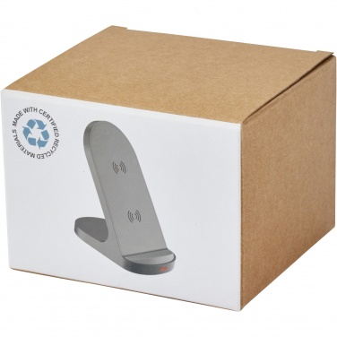 Logotrade promotional giveaway picture of: Loop 15W dual coil RCS recycled plastic wireless charging stand