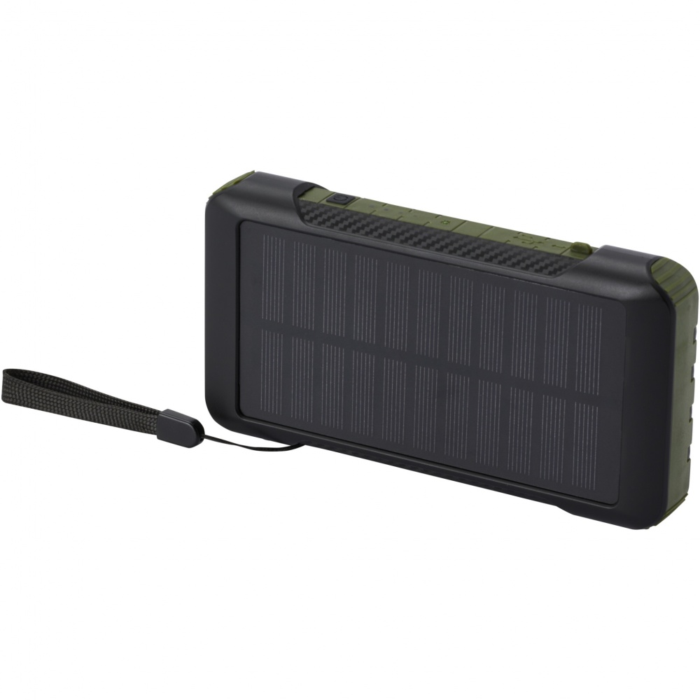 Logotrade promotional item image of: Soldy 10.000 mAh RCS recycled plastic solar dynamo power bank 