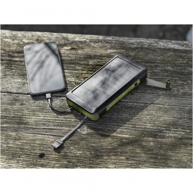 Logo trade promotional merchandise image of: Soldy 10.000 mAh RCS recycled plastic solar dynamo power bank 