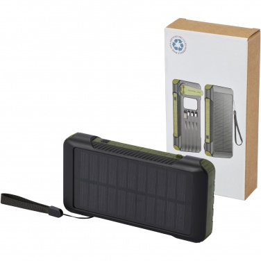 Logo trade promotional gift photo of: Soldy 10.000 mAh RCS recycled plastic solar dynamo power bank 