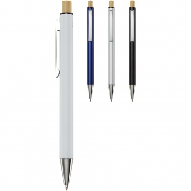 Logo trade business gift photo of: Cyrus recycled aluminium ballpoint pen (blue ink)