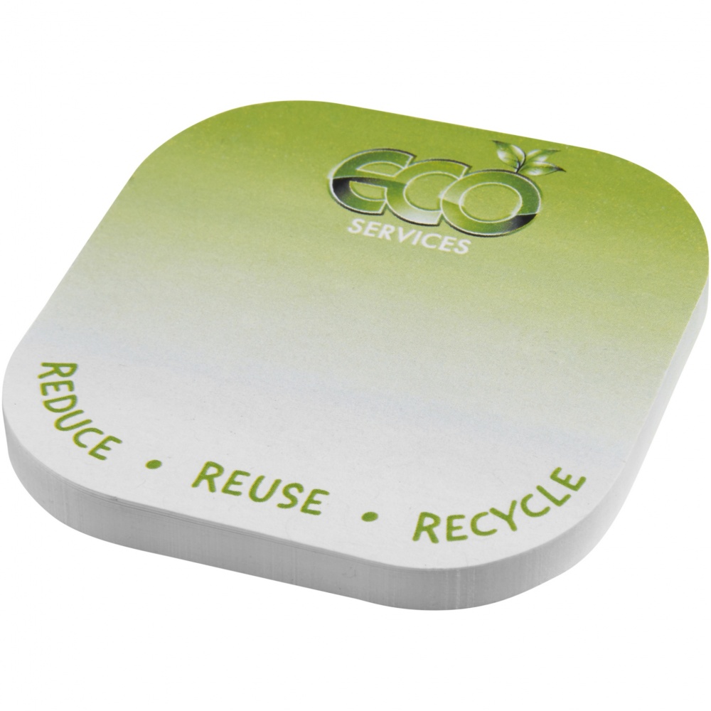 Logo trade promotional giveaways image of: Sticky-Mate® square-shaped recycled sticky notes with rounded corners