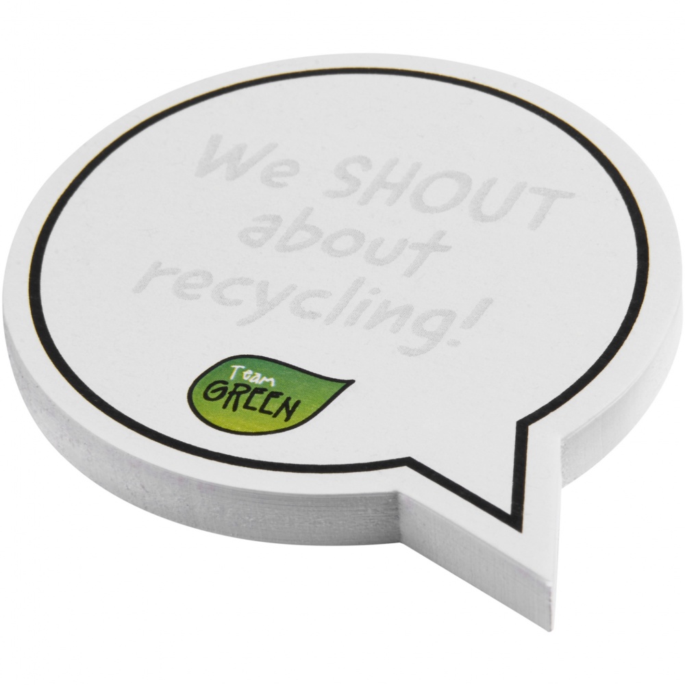 Logotrade promotional merchandise picture of: Sticky-Mate® speech bubble-shaped recycled sticky notes