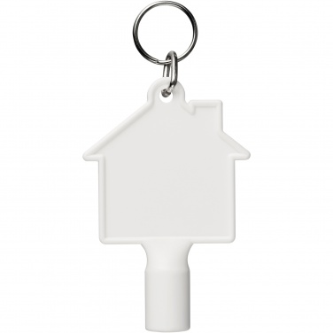 Logo trade promotional merchandise image of: Maximilian house-shaped recycled utility key keychain
