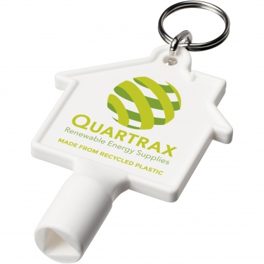 Logo trade advertising products image of: Maximilian house-shaped recycled utility key keychain