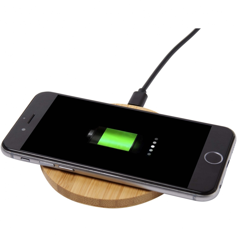 Logotrade corporate gift image of: Essence 15W bamboo wireless charging pad
