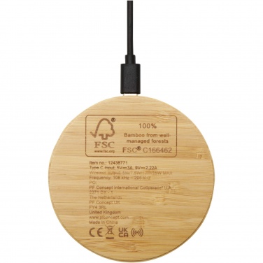 Logotrade corporate gifts photo of: Essence 15W bamboo wireless charging pad