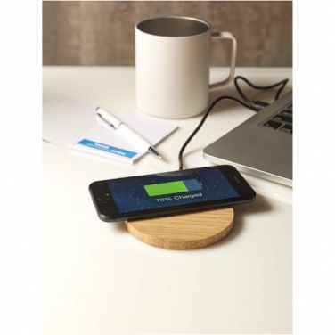 Logo trade advertising product photo of: Essence 15W bamboo wireless charging pad