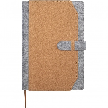 Logo trade promotional gift photo of: Viviana A5 recycled felt and cork notebook