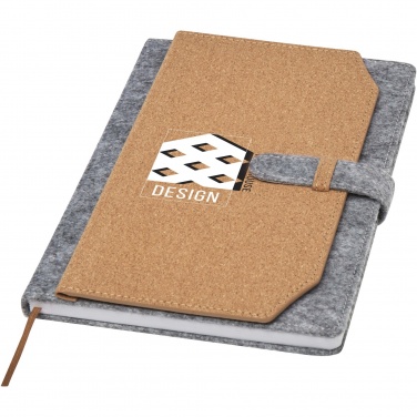 Logotrade promotional product image of: Viviana A5 recycled felt and cork notebook
