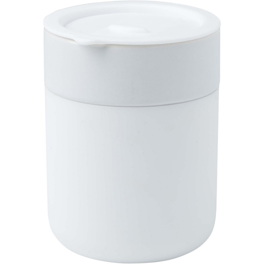 Logo trade advertising products picture of: Java 330 ml ceramic tumbler with silicone wrap and plastic lid