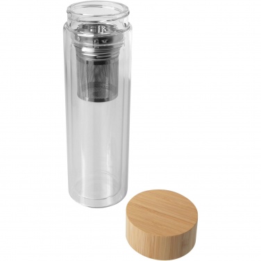 Logotrade promotional giveaways photo of: Bailey 400 ml borsilicate glass infuser bottle with bamboo lid