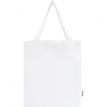 Logo trade promotional gifts picture of: Madras 140 g/m² GRS recycled cotton gusset tote bag