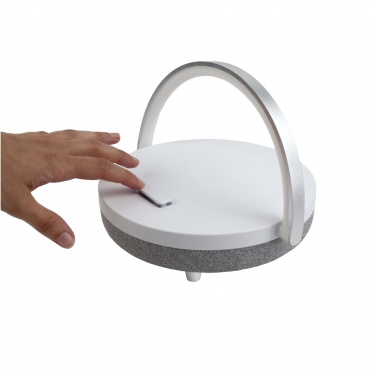 Logo trade advertising product photo of: Prixton 4-in-1 10W Bluetooth® speaker with LED light and wireless charging base