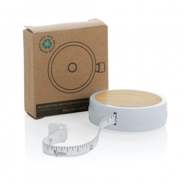 Logo trade promotional merchandise photo of: RCS recycled plastic & bamboo tailor tape