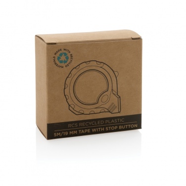 Logo trade promotional giveaways picture of: RCS recycled plastic 5M/19 mm tape with stop button