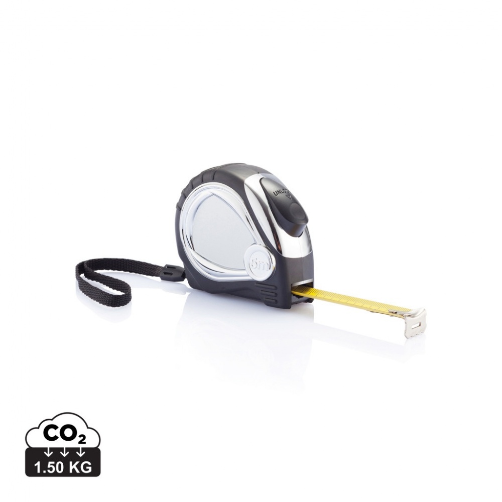 Logotrade promotional merchandise picture of: Chrome plated auto stop tape measure