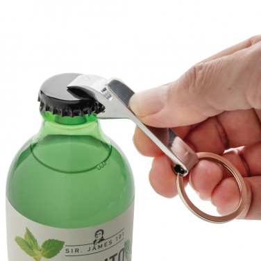 Logo trade promotional merchandise picture of: RCS recycled zinc alloy bottle opener keychain